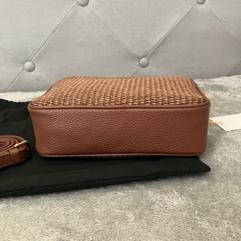 NWT Quince Italian Leather & Raffia Crossbody - Picture 5 of 9